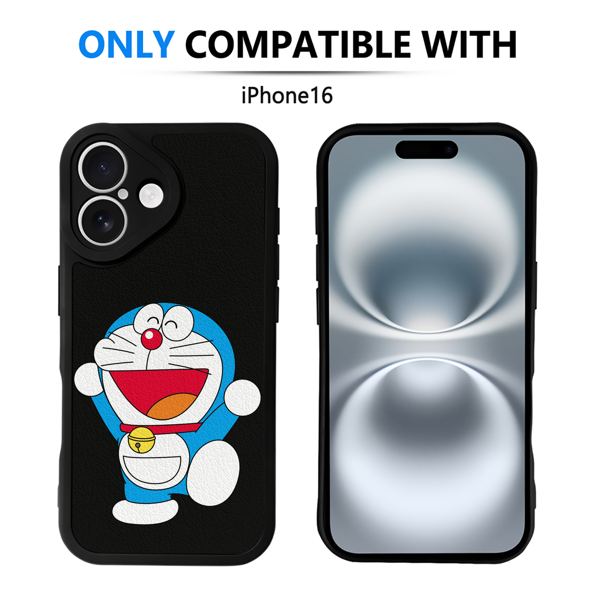 （画像用） ドラえもん Doraemon 【iPhone 16シリーズ対応】シリコンスマホケース（レザー調） 材質：シリコン